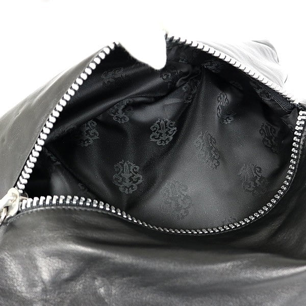 CHROME HEARTS Pyramid Studs Leather Clutch Bag Size Black