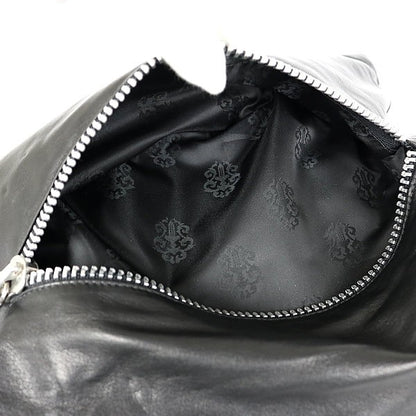 CHROME HEARTS Pyramid Studs Leather Clutch Bag Size Black