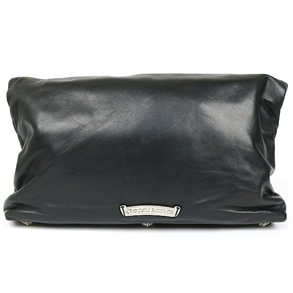 CHROME HEARTS Pyramid Studs Leather Clutch Bag Size ONE SIZE
