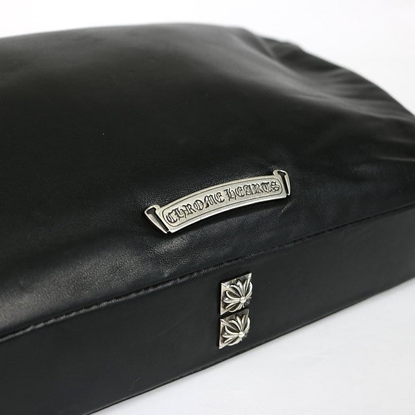 CHROME HEARTS Pyramid Studs Leather Clutch Bag Size ONE SIZE