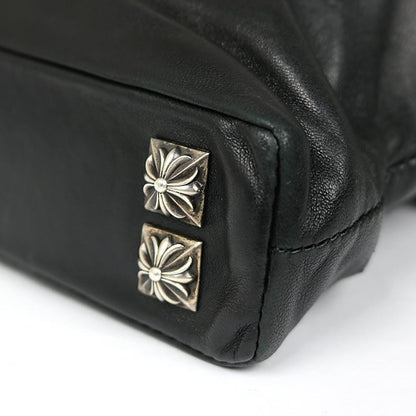 CHROME HEARTS Pyramid Studs Leather Clutch Bag Size ONE SIZE