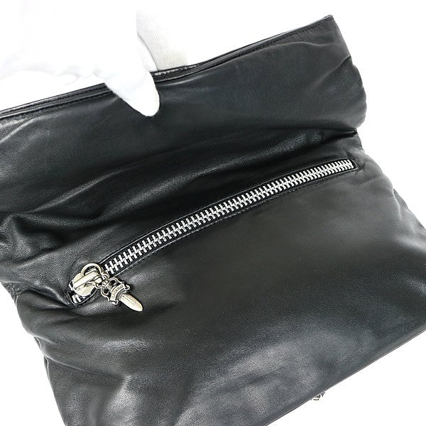 CHROME HEARTS Pyramid Studs Leather Clutch Bag Size ONE SIZE