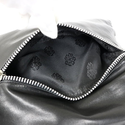 CHROME HEARTS Pyramid Studs Leather Clutch Bag Size ONE SIZE