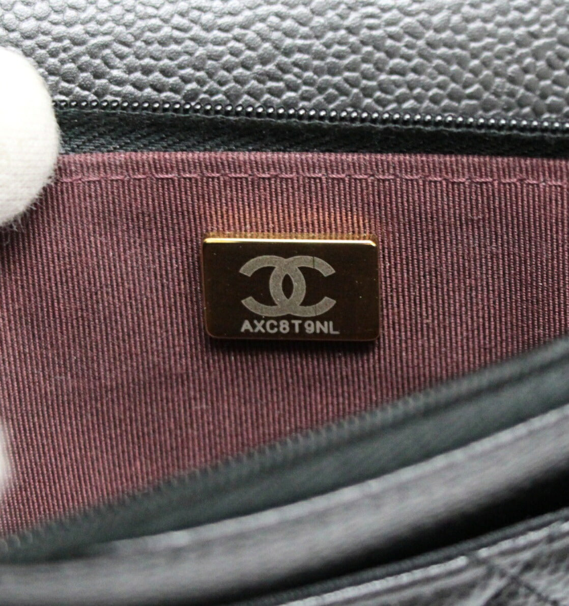 CHANEL Black Caviar Matelasse Chain Wallet GHW Size ONE SIZE