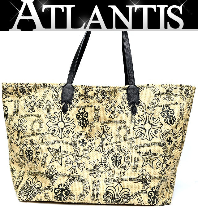 CHROME HEARTS Multi Logo Straw Beach Bag Size ONE SIZE