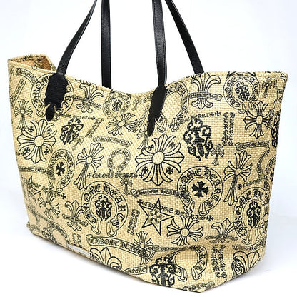 CHROME HEARTS Multi Logo Straw Beach Bag Size ONE SIZE