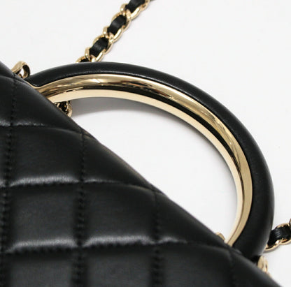 CHANEL Black Lambskin Matelasse Wallet GHW Size ONE SIZE