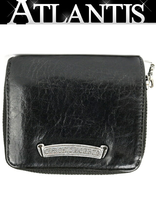 CHROME HEARTS Square Zip Bill Wallet Black Size ONE SIZE