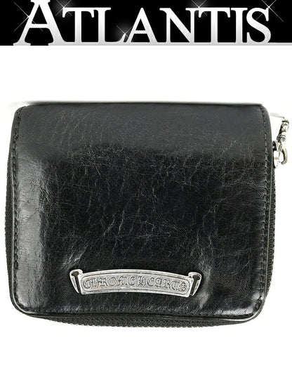 CHROME HEARTS Square Zip Bill Wallet Black Size ONE SIZE
