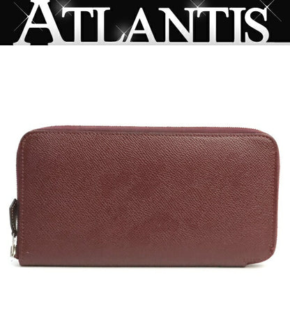 HERMES Azap Long Silk'in Epsom Wallet Rouge H Size ONE SIZE