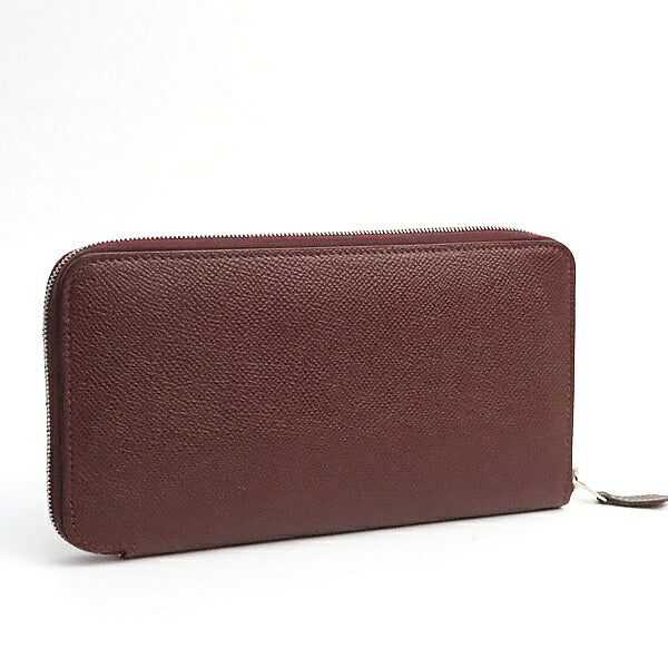 HERMES Azap Long Silk'in Epsom Wallet Rouge H Size ONE SIZE