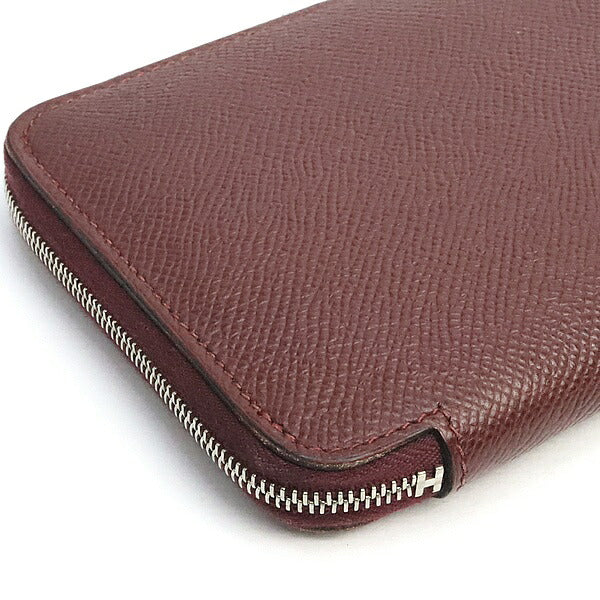 HERMES Azap Long Silk'in Epsom Wallet Rouge H Size ONE SIZE