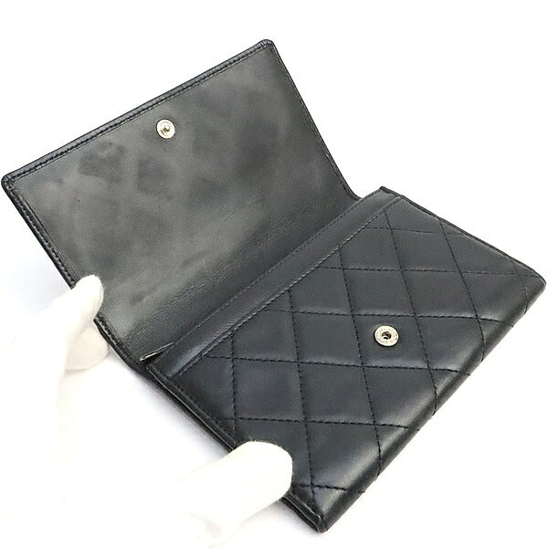 CHANEL Cambon Line Lambskin Enamel Long Wallet Size ONE SIZE