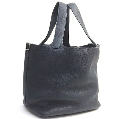 HERMES Picotin Lock MM Bleu Clemence Handbag Size ONE SIZE