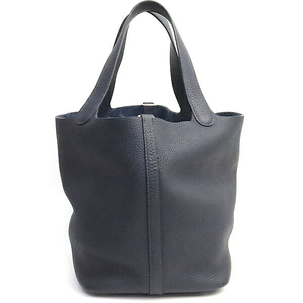 HERMES Picotin Lock MM Bleu Clemence Handbag Size ONE SIZE