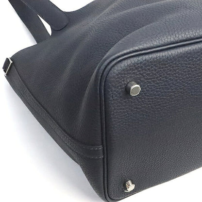 HERMES Picotin Lock MM Bleu Clemence Handbag Size ONE SIZE