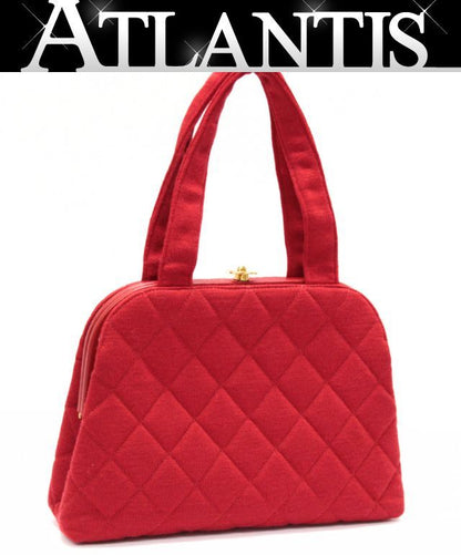 CHANEL Vintage Matelasse Kiss-lock Handbag Size ONE SIZE