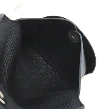 HERMES Bastia Black Epsom Silver Coin Case Size ONE SIZE