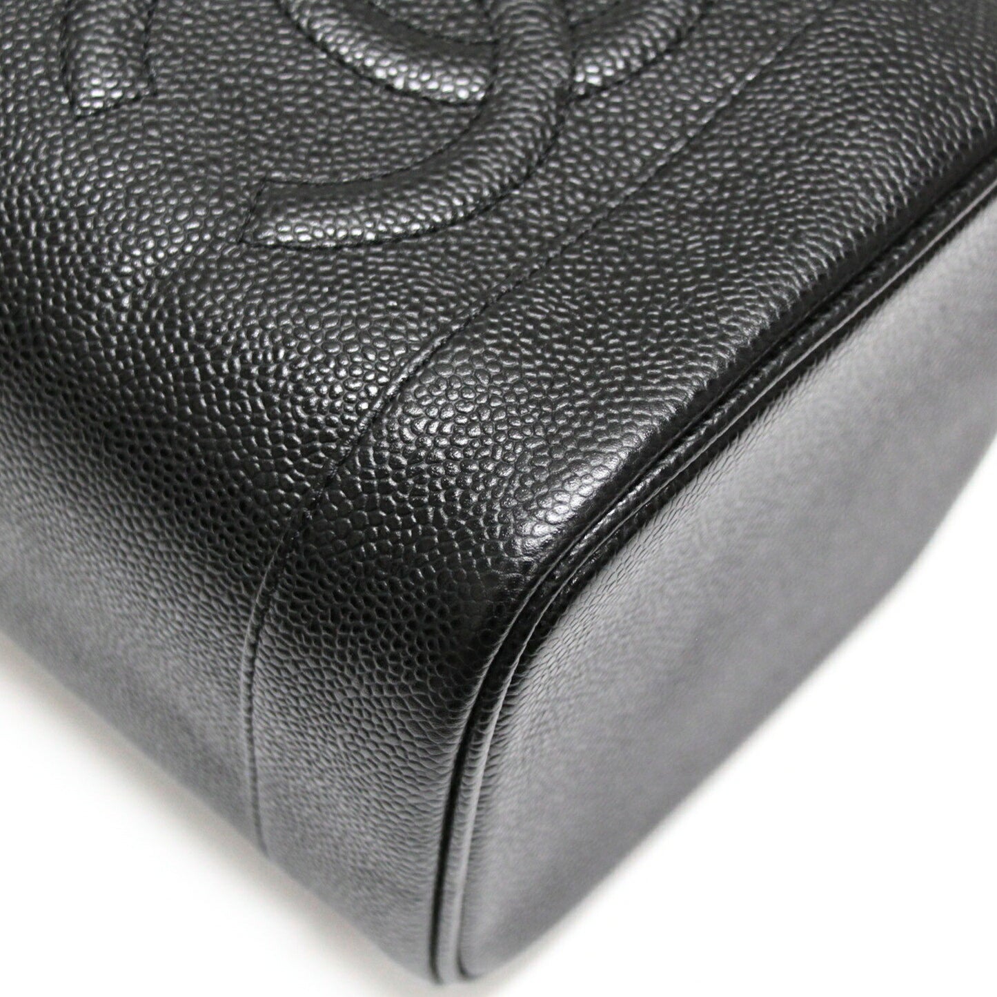 CHANEL Coco Mark Caviar Skin Black Vanity Bag Size ONE SIZE
