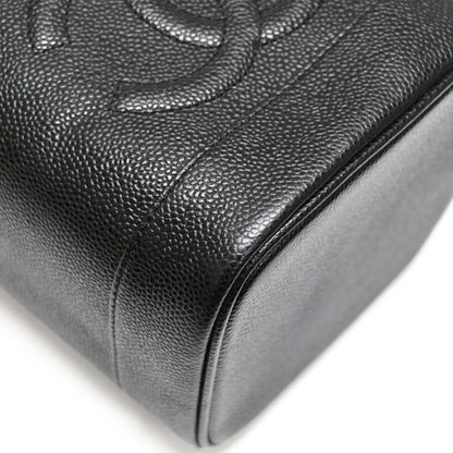 CHANEL Coco Mark Caviar Skin Black Vanity Bag Size ONE SIZE