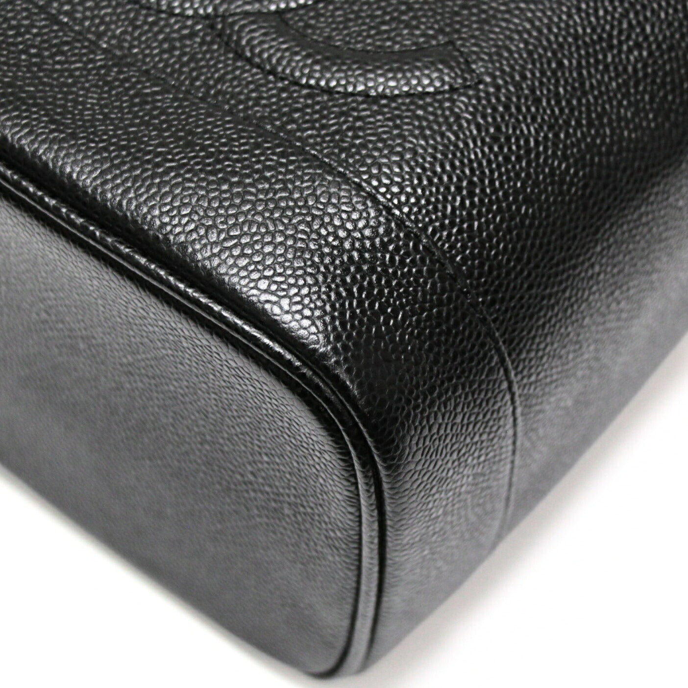 CHANEL Coco Mark Caviar Skin Black Vanity Bag Size ONE SIZE