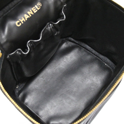 CHANEL Coco Mark Caviar Skin Black Vanity Bag Size ONE SIZE