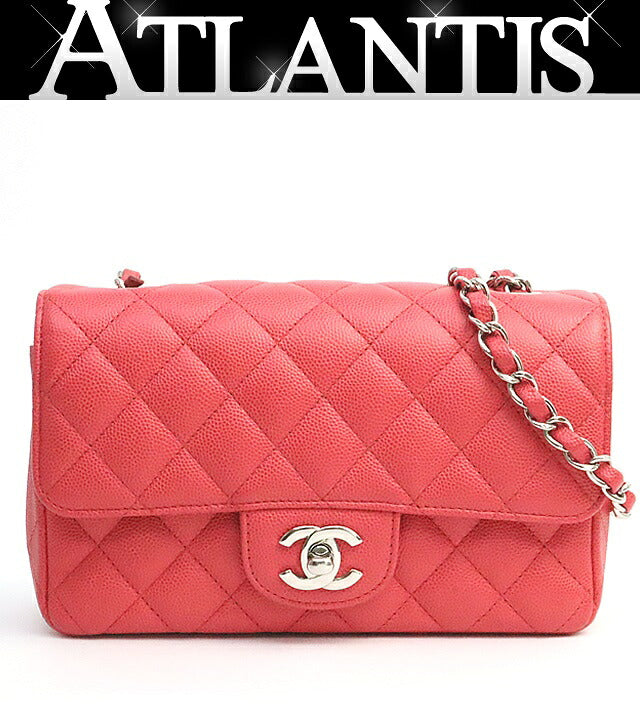 CHANEL Matelasse 20 Red Caviar Shoulder Bag Size ONE SIZE