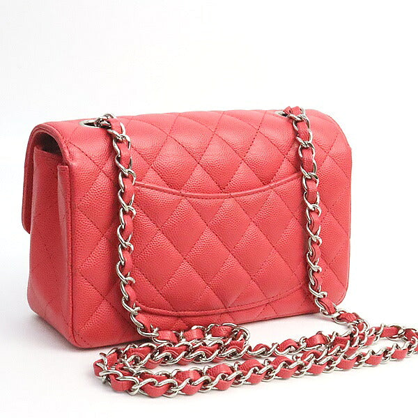 CHANEL Matelasse 20 Red Caviar Shoulder Bag Size ONE SIZE