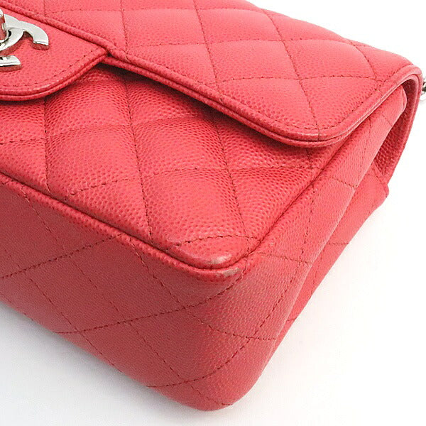 CHANEL Matelasse 20 Red Caviar Shoulder Bag Size ONE SIZE