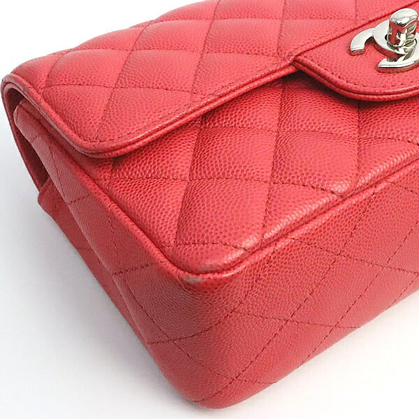 CHANEL Matelasse 20 Red Caviar Shoulder Bag Size ONE SIZE