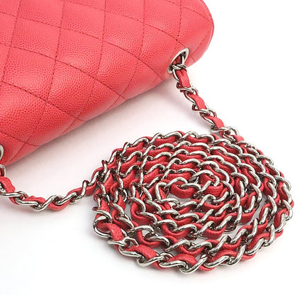 CHANEL Matelasse 20 Red Caviar Shoulder Bag Size ONE SIZE