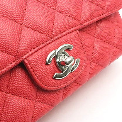 CHANEL Matelasse 20 Red Caviar Shoulder Bag Size ONE SIZE
