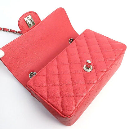 CHANEL Matelasse 20 Red Caviar Shoulder Bag Size ONE SIZE
