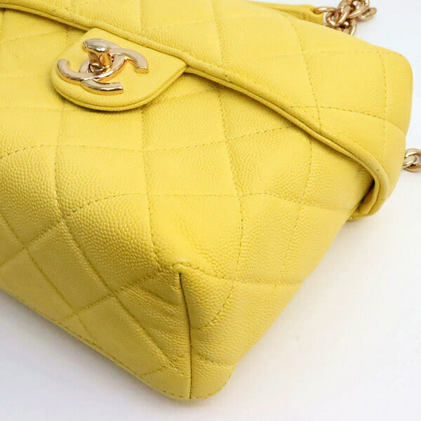 CHANEL Matelasse Yellow Caviar Skin Chain Bag Size ONE SIZE