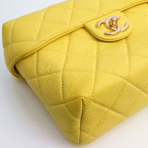 CHANEL Matelasse Yellow Caviar Skin Chain Bag Size ONE SIZE