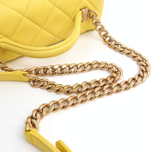 CHANEL Matelasse Yellow Caviar Skin Chain Bag Size ONE SIZE