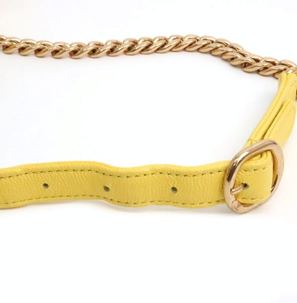 CHANEL Matelasse Yellow Caviar Skin Chain Bag Size ONE SIZE
