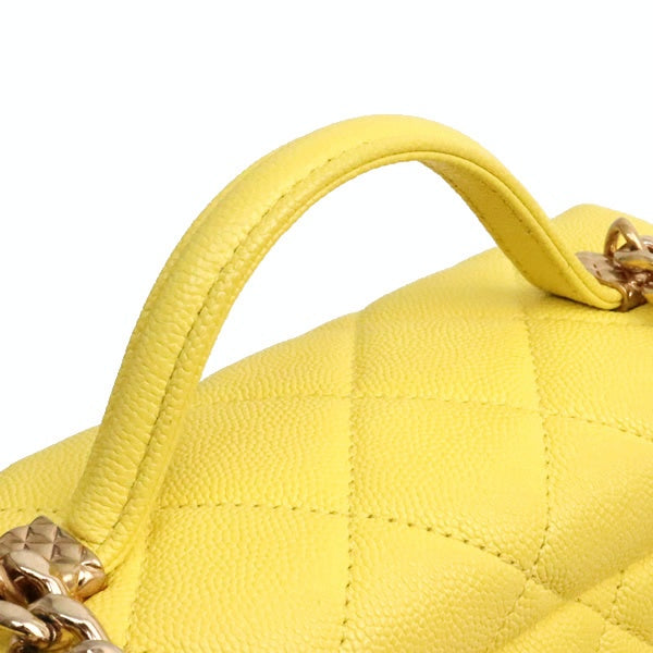 CHANEL Matelasse Yellow Caviar Skin Chain Bag Size ONE SIZE