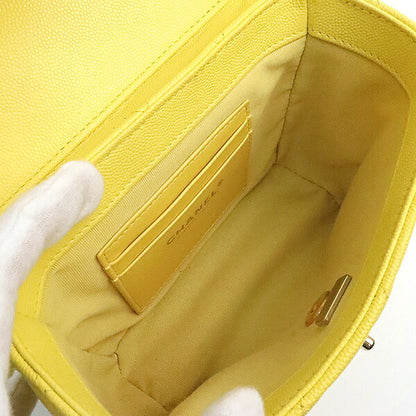 CHANEL Matelasse Yellow Caviar Skin Chain Bag Size ONE SIZE