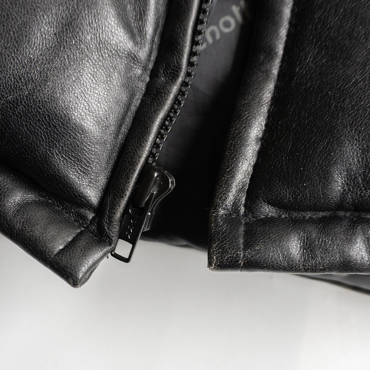 Schott Leather Down Jacket Black Size 40