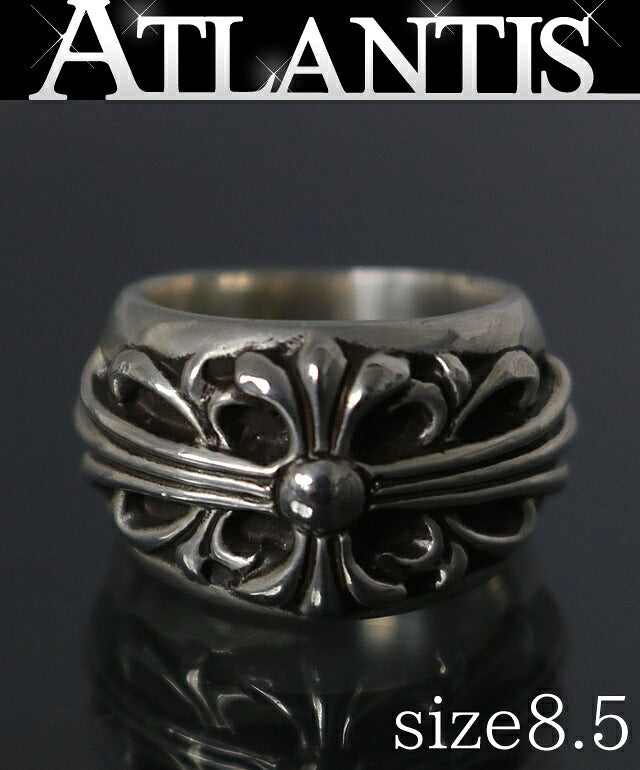CHROME HEARTS Floral Cross Ring Silver SV925 Size ONE SIZE