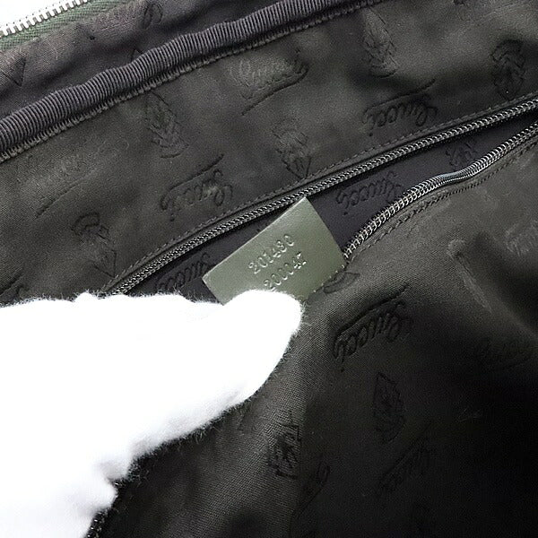 GUCCI GG Imprimé PVC Leather Briefcase Moss Green