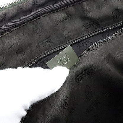 GUCCI GG Imprimé PVC Leather Briefcase Moss Green