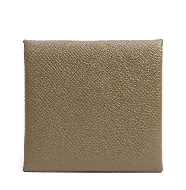 HERMES Bastia Epsom Etoupe Silver Coin Case Size ONE SIZE