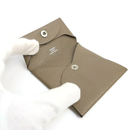 HERMES Bastia Epsom Etoupe Silver Coin Case Size ONE SIZE