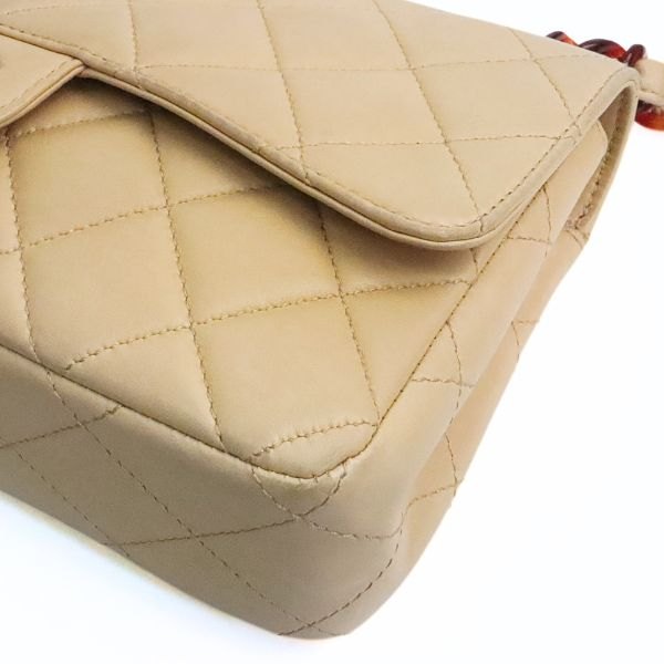CHANEL Matelasse Lambskin Shoulder Bag Beige Size ONE SIZE