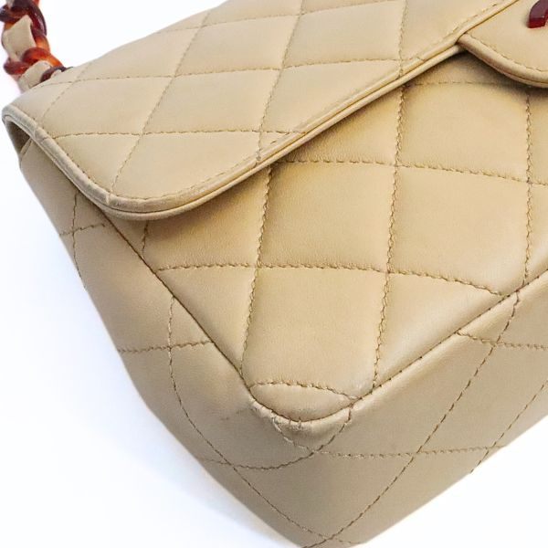 CHANEL Matelasse Lambskin Shoulder Bag Beige Size ONE SIZE