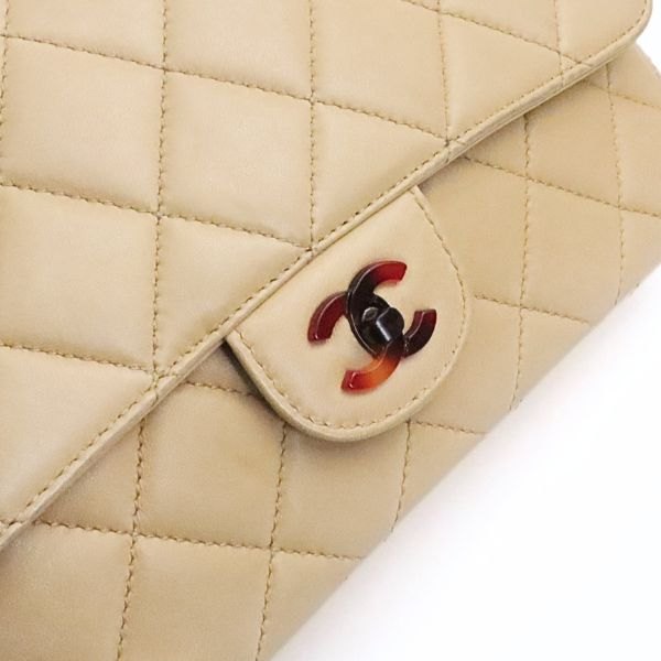 CHANEL Matelasse Lambskin Shoulder Bag Beige Size ONE SIZE