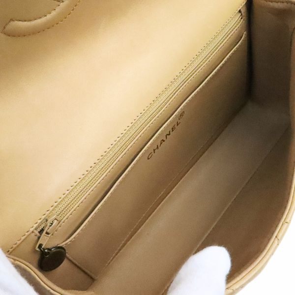 CHANEL Matelasse Lambskin Shoulder Bag Beige Size ONE SIZE