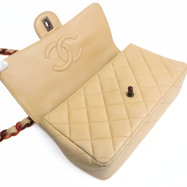 CHANEL Matelasse Lambskin Shoulder Bag Beige Size ONE SIZE